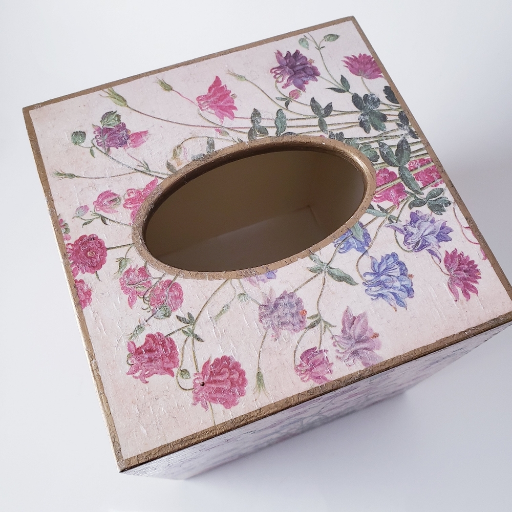 Vintage Floral Tissue Box Cover - Picture 4 of 9